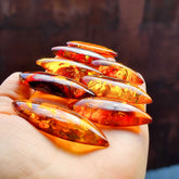Cognac Amber Marquise Shape Cabochons